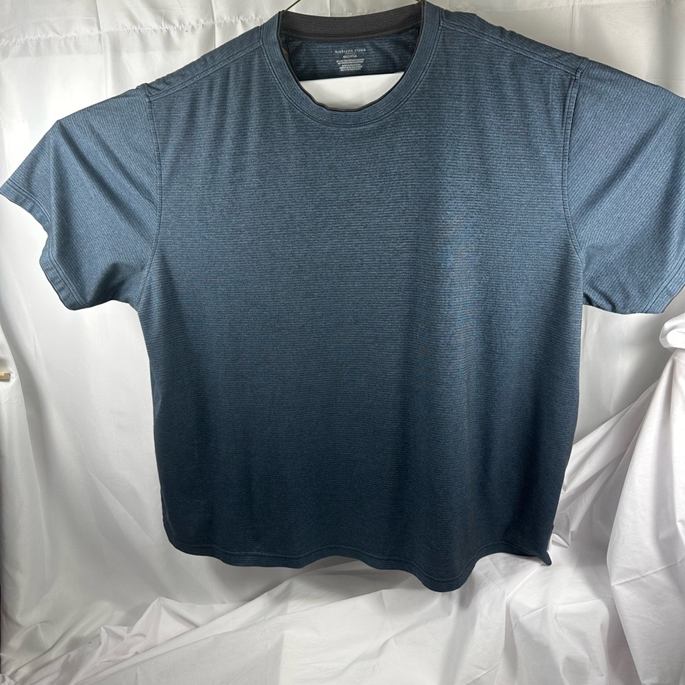 Van Heusen 4 XL Mens Heathered Slate Blue Short Sleeve Crew Neck Tee